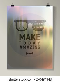 Hipster Quote Background, typography with sign and symbol. Funny poster
