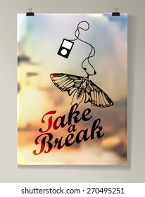 Hipster Quote Background, typography with sign and symbol. Funny poster