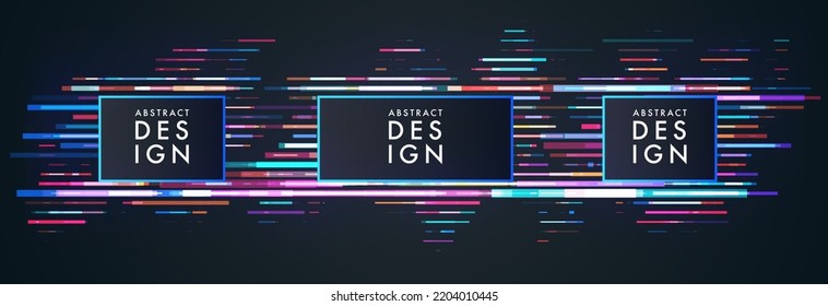 Hipster rectangular frames. Set of frames with glitch effect. Gift cards in modern color. Graphic concept for your design.