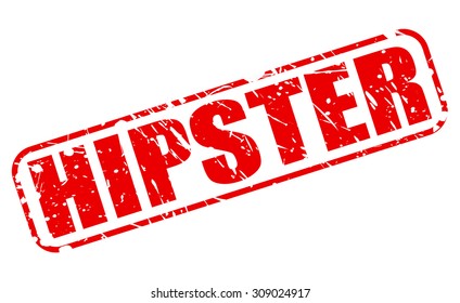 HIPSTER red stamp text on white