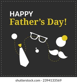 Hipster related icons Happy father day template Vector illustration