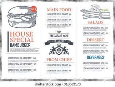 Hipster restaurant menu design