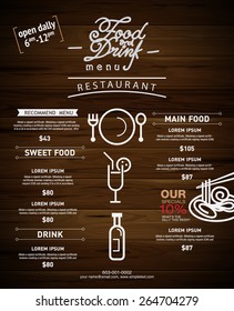 Hipster Restaurant Menu Design. Website Template And Brochure