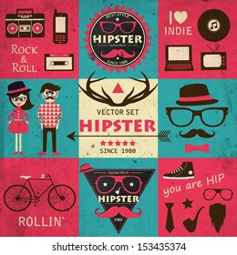 Hipster retro background. Vector illustration.