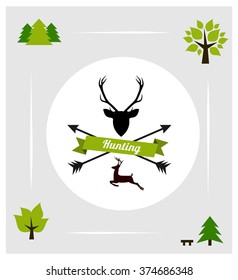 Hipster, retro hunting poster vector