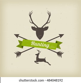 Hipster, retro hunting poster vector 