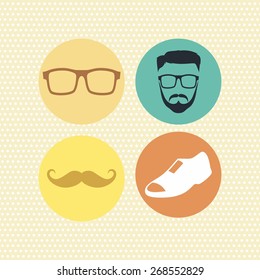 hipster retro icon art