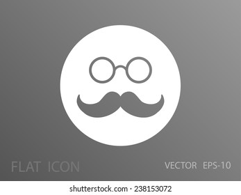 Hipster retro style mustache and eyeglasses icon, vector illustration