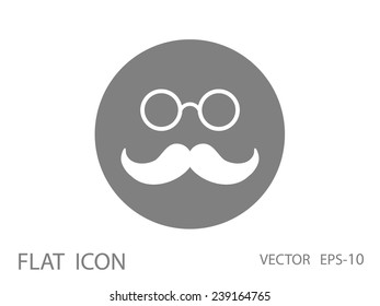 Hipster retro style mustache and eyeglasses icon, vector illustration