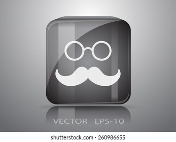 Hipster retro style mustache and eyeglasses icon, vector illustration