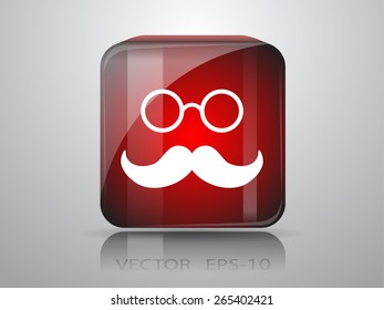 Hipster retro style mustache and eyeglasses icon, vector illustration