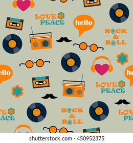 hipster retro vector seamless pattern