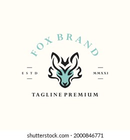 Hipster Retro Vintage Simple Fox Classic Logo Template