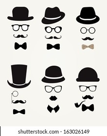 Hipster Retro Vintage Vector Icon Set