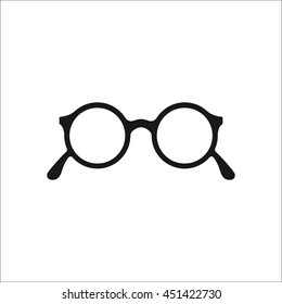Hipster round festival glasses sign simple icon on background