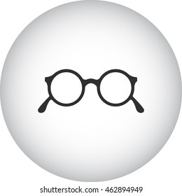 Hipster round festival glasses sign simple icon on background