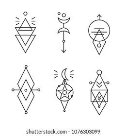 Hipster sacred geometric shapes vector set