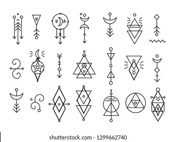 Hipster sacred geometric shapes vector set