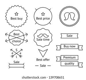 Hipster sale labels in simple style