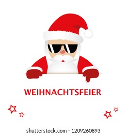 Hipster Santa Claus with cool sunglasses invitation to "Christmas Party" vector illustration EPS 10