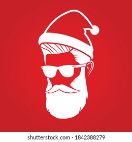 Hipster Santa Claus icon. Vector illustration.	