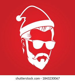 Hipster Santa Claus Symbol. Vektorgrafik.