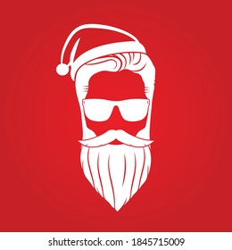 Hipster Santa Claus icon. Vector illustration.	