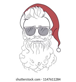 Hipster Santa vector illustration