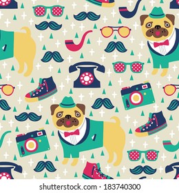 Hipster seamless background 