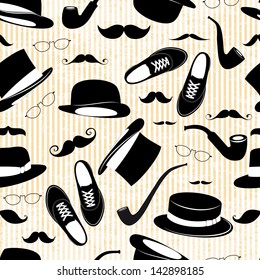 Hipster seamless background  with vintage elements