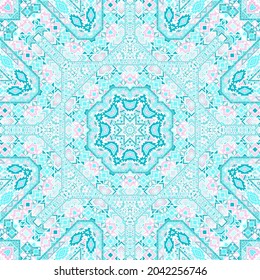 Hipster seamless ornament of simple geometry shapes structure. Graphic navajo design. Textile print. Small elements geometry. Vector patchwork pattern.