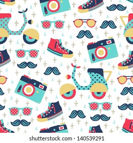 hipster seamless pattern