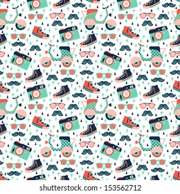 hipster seamless pattern 