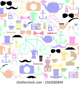 hipster seamless pattern background icon.