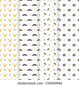 hipster seamless pattern collection