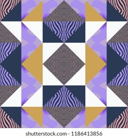 Hipster seamless pattern with trendy geometric triangle abstract colorful background for women fashion print and wrapping.