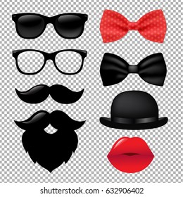 Hipster Set Gradient Mesh, Vector Illustration