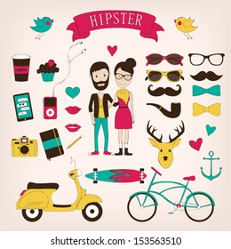 Hipster set icons