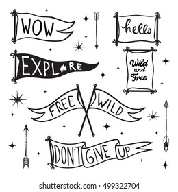 Hipster set of vector design elements
