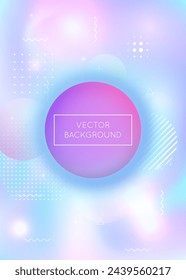 Forma Hipster. Líquido retro violeta. Pancarta suave. Textura líquida. Volante de verano. Composición futurista ligera. Fondo holográfico. Puntos vibrantes. Forma Hipster Púrpura