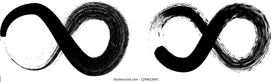 Hipster Sign. Grunge Infinity Symbol. Distressed Paint Brush, vector design.