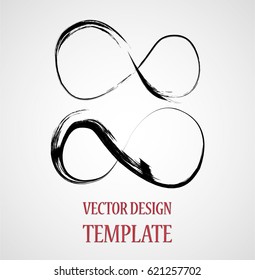Hipster Sign. Grunge Infinity Symbol. Distressed Paint Brush, vector design.