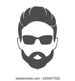 Hipster silhouette on white background. Vector illustration.