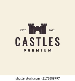 hipster simple castle monument logo design vector graphic symbol icon illustration creative idea