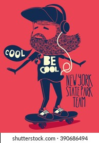 hipster, skater vector design