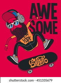 hipster, design vetorial skater