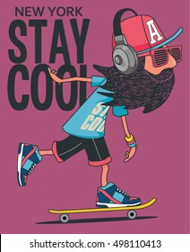 hipster, skater vector design