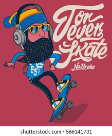 hipster, skater vector design