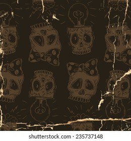 Hipster Skull Background, Eps 10 Vector Illustration