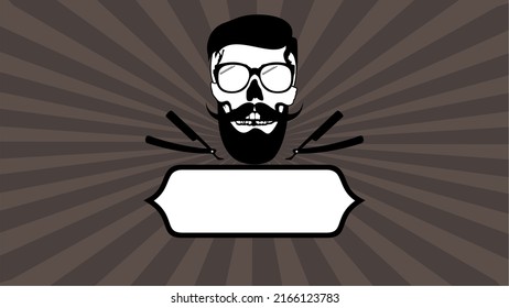 hipster skull billboard background in vector format